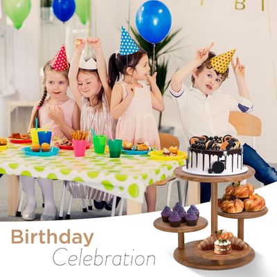 4층 목조 컵케이크 타워 스탠드 파티 결혼식 생일 디저트 50개의 컵케이크