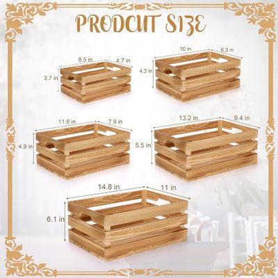 5 pcs 장식적 둥지 목재 상자 저장 및 표시 목회풍 개념