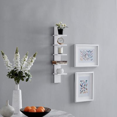 5 레벨 5.1 X 6 X 30 흰색 수직 기둥 선반 떠있는 저장소 일반 가정 가구