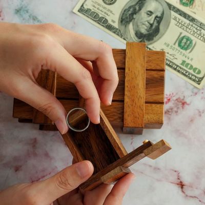 이중 마법 상자 뇌 티저 숨겨진 상자와 맞춤형 단단한 나무 상자