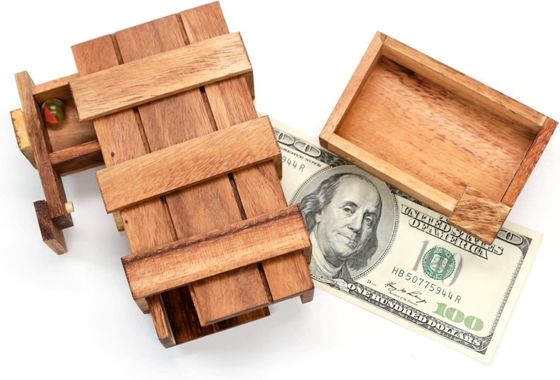 이중 마법 상자 뇌 티저 숨겨진 상자와 맞춤형 단단한 나무 상자