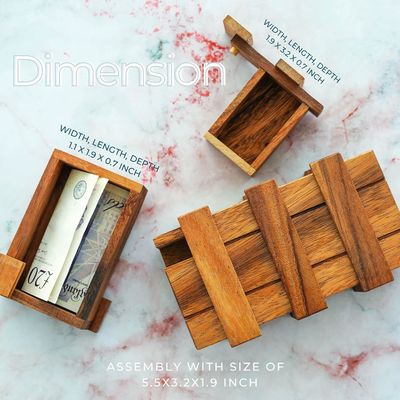 이중 마법 상자 뇌 티저 숨겨진 상자와 맞춤형 단단한 나무 상자