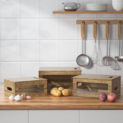 이 액릴 투명 창문 마늘 용기 를 사용 하여 주방 을 깔끔 하고 깔끔 하게 유지 하십시오