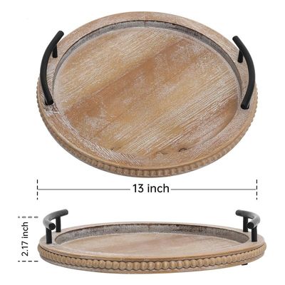 홈 레스토랑 바 호텔 웨딩 목재 평면 색상 접시 트레이 손잡이 장식