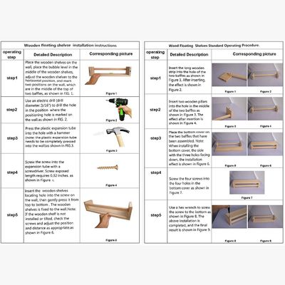 메일 포장 가정 장식 및 유치실 선반 2 천연 목재 부동 벽 책상