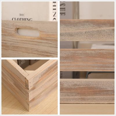장식용 목재 저장 컨테이너 상자 세트 손잡이 13.25x9.5x5와 함께 3 상자5