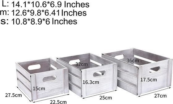 시골색 흰색 나무 디스플레이 캐스트 세트 3 장식 소나무 저장 캐스트 접이 가능하지 않습니다