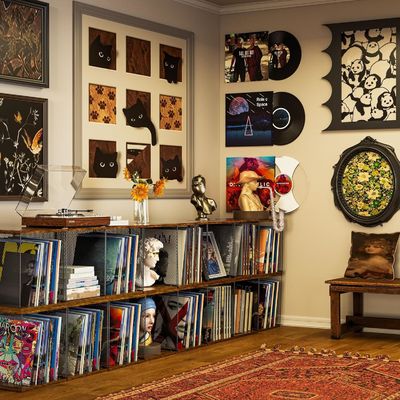 산업용 레코드 홀더 선반 현대 디자인 스타일의 비닐 레코드 저장 가구