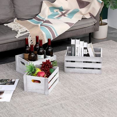 시골색 흰색 나무 디스플레이 캐스트 세트 3 장식 소나무 저장 캐스트 접이 가능하지 않습니다