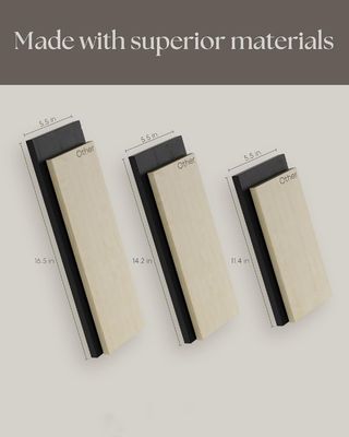 3개의 현대적 조절 가능한 검은 벽에 장착된 목재로 된 부동 선반