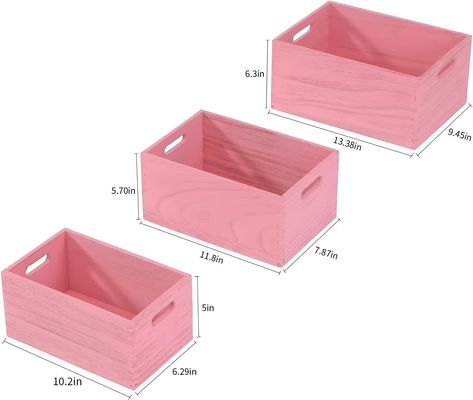 야채와 빵 과일을 위한 손으로 만든 목재 저장 세트 3 조각의 둥지 상자