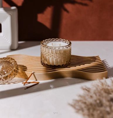 장식용 메이플 나무 파동 보드 디스플레이 서비스 트레이 현대 사용자 지정 보호 스타일