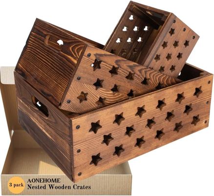 책 보관용 목재 상자 사용자 지정 로고 용납 장식용 둥지 목재 상자