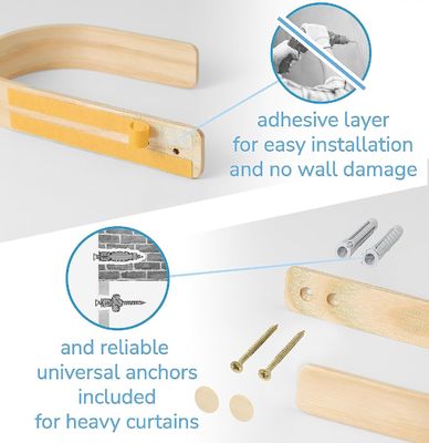 기념일 기념식용 2개의 현대 농장 디자인으로 된 목재 커튼 풀백 세트