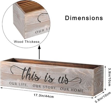 목재 직사각형 플랜터 박스 농촌 중심 조각 맞춤 로고 허용