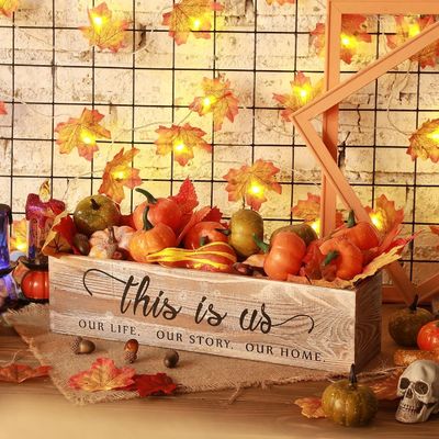 목재 직사각형 플랜터 박스 농촌 중심 조각 맞춤 로고 허용