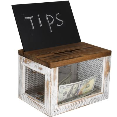 와이어 그리드 디자인 아크릴 패널 소나무 나무 투표 표 기부 수집 상자 식탁용품