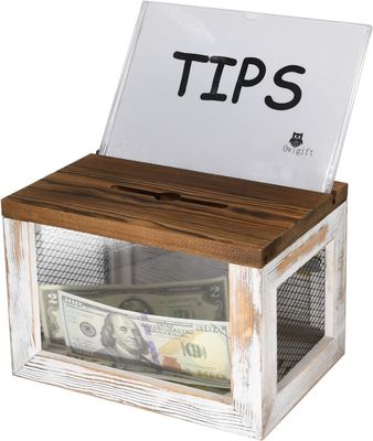 와이어 그리드 디자인 아크릴 패널 소나무 나무 투표 표 기부 수집 상자 식탁용품