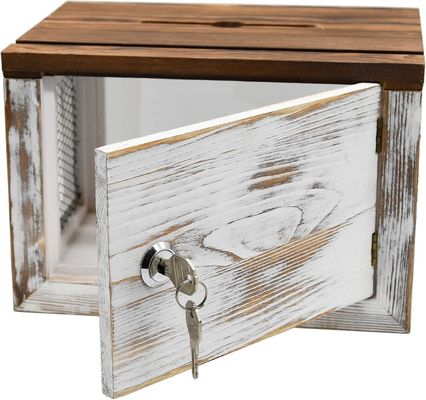 와이어 그리드 디자인 아크릴 패널 소나무 나무 투표 표 기부 수집 상자 식탁용품