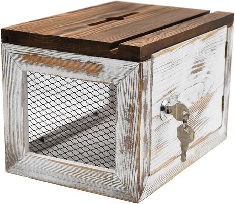 와이어 그리드 디자인 아크릴 패널 소나무 나무 투표 표 기부 수집 상자 식탁용품