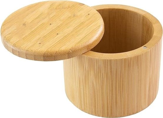 자석 뚜?? 이 있는 다기능 대나무 소금 창고 보관 상자 6온스 용량