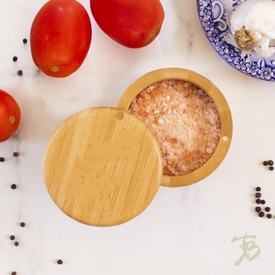 자석 뚜?? 이 있는 다기능 대나무 소금 창고 보관 상자 6온스 용량