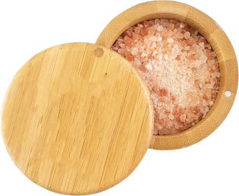 자석 뚜?? 이 있는 다기능 대나무 소금 창고 보관 상자 6온스 용량