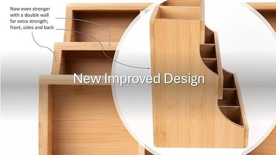 다른 선물 수작업 3층 Bambu Tea Bag Storage Holder 소나무 나무 색상 180 개의 가방을 보유하고 있습니다.