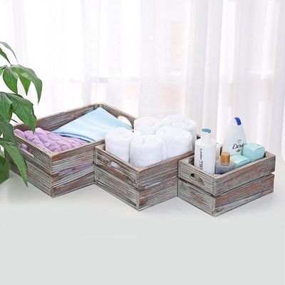 유럽 지역 특징 홈 데코 완성되지 않은 단단한 소나무 목재 상자 와인을위한 3-팩