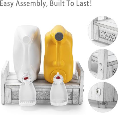 이 벽에 장착 된 목재 세탁기 보관장과 선반으로 세탁실을 변화시켜라