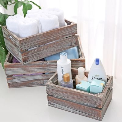 유럽 지역 특징 홈 데코 완성되지 않은 단단한 소나무 목재 상자 와인을위한 3-팩