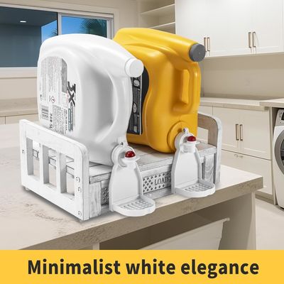 이 벽에 장착 된 목재 세탁기 보관장과 선반으로 세탁실을 변화시켜라