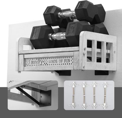 이 벽에 장착 된 목재 세탁기 보관장과 선반으로 세탁실을 변화시켜라
