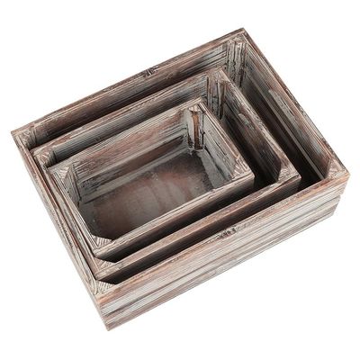 유럽 지역 특징 홈 데코 완성되지 않은 단단한 소나무 목재 상자 와인을위한 3-팩