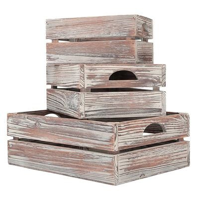 유럽 지역 특징 홈 데코 완성되지 않은 단단한 소나무 목재 상자 와인을위한 3-팩