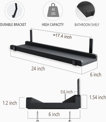 벽에 장착 된 다기능 목재 선반 금속 브래킷 2 장의 그림 리지 세트