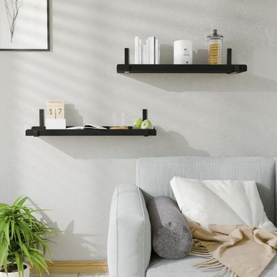 벽에 장착 된 다기능 목재 선반 금속 브래킷 2 장의 그림 리지 세트