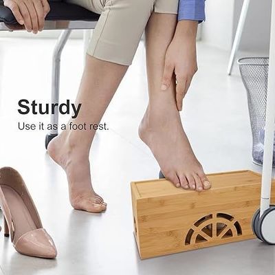 집용 엠브로싱 목재 자석 큰 작은 대나무 코드 조직자 케이블 관리 상자