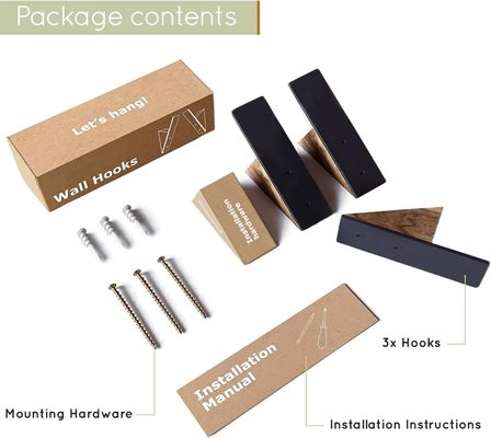 거실 가구 대량 장점 검은 호박 나무 검은 금속 모자 갈고리