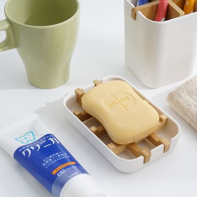 흰색 대나무 비누 받침대 가정용 샤워실 및 욕실용 자수용 환경 친화적