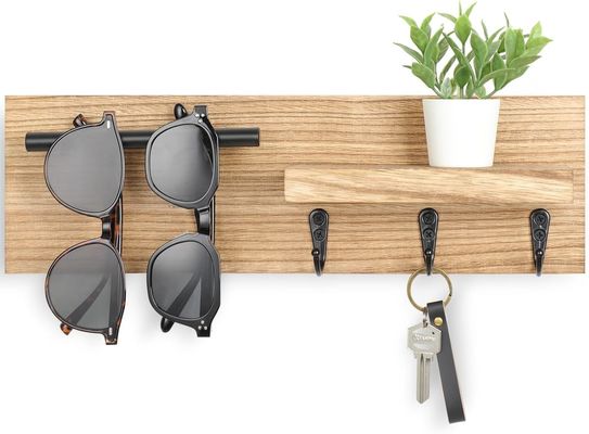 다기능 의 목재 열쇠걸이, 선반 과 갈고리