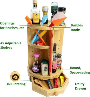 202407 조정 가능한 선반 및 드라이버 빗자루 회전용 메이크업 조직기 가전품