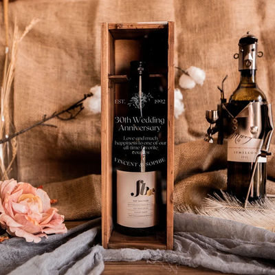 맞춤형 온실 선물 새겨진 맑은 아크릴 뚜?? 농촌 소나무 나무 와인 상자