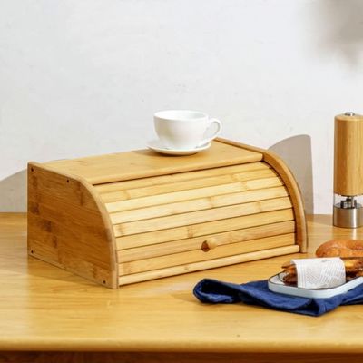 실크 스크린 인쇄 된 두 배 롤 톱 뚜?? 이 있는 목재 양치 빵 보관기