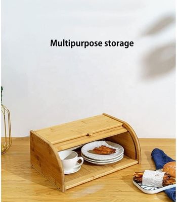 실크 스크린 인쇄 된 두 배 롤 톱 뚜?? 이 있는 목재 양치 빵 보관기