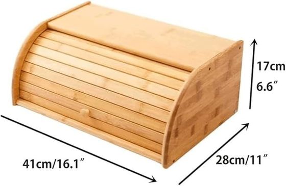 실크 스크린 인쇄 된 두 배 롤 톱 뚜?? 이 있는 목재 양치 빵 보관기