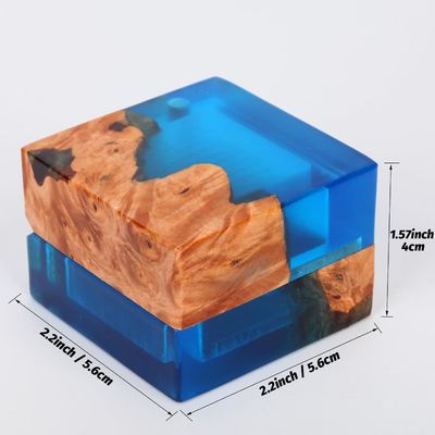 단일 슬롯 작은 손으로 만든 목재 반지 상자 주문을 위해 우아한 빈티지 보석 포장