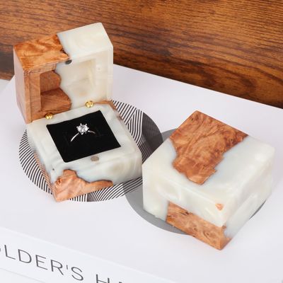 작은 수작업 빈티지 보석 포장용 우아한 단일 슬롯 목재 반지 상자