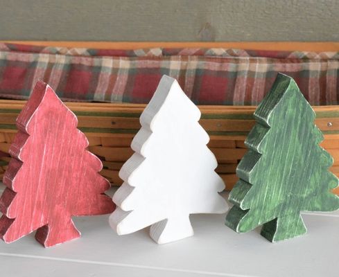 사용자 정의 로고 당신의 요청에 따라 농촌 나무 크리스마스 트리 테이블 장식 원시 나무