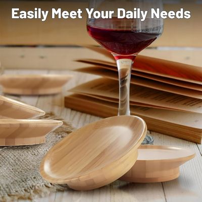 당신의 파티를 돋보이게하십시오 와인 컵 볼 코스터를위한 목조 와인 글래스 토퍼